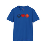 Peace, Love, Basketball Unisex T-Shirt