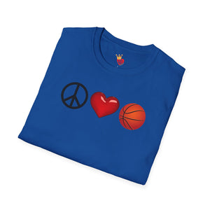 Peace, Love, Basketball Unisex T-Shirt