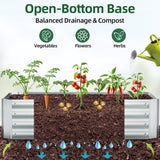 Ohuhu Raised Garden Bed with Cover Outdoor, 4x2x1 FT Galvanized Metal Planter Box with PVC Greenhouse Cover, Protects Plants from Frost Birds Insects, 3-in-1 Gardening Set for Vegetable Flower Herb
