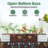 Ohuhu Raised Garden Bed with Cover Outdoor, 4x2x1 FT Galvanized Metal Planter Box with PVC Greenhouse Cover, Protects Plants from Frost Birds Insects, 3-in-1 Gardening Set for Vegetable Flower Herb